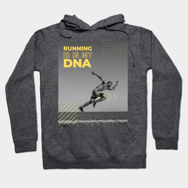 Running is in my DNA fitness exercise workout Hoodie by Enriched by Art